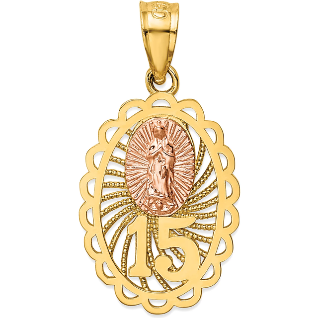 Quality Gold K4715 14K Two-Tone 15 Guadalupe Pendant
