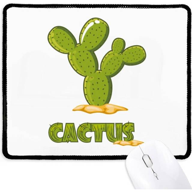 Cactus  Succulents Potted Green Mousepad Stitched Edge Mat Rubber Gang Pad