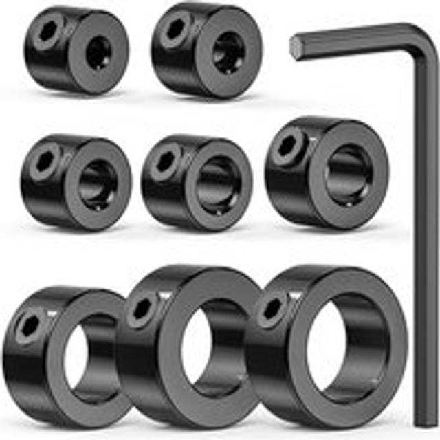 Drill Stop Bit Collar Set, 9PCS Adjustable Depth Limit Ring with Carbon Steel Set for Bits