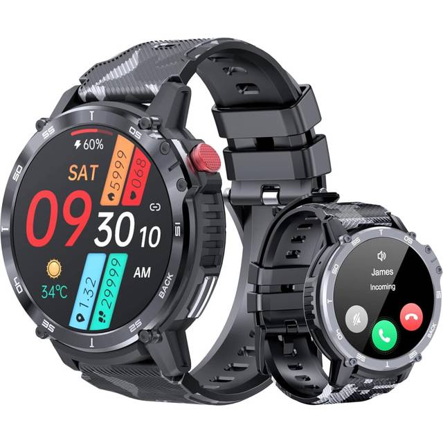 Smart Watches for Men 5ATM Waterproof,4G ROM Smartwatch support connect to Bluetooth Headphones,Answer and Make Call,Heart Rate Blood Pressure Monitor