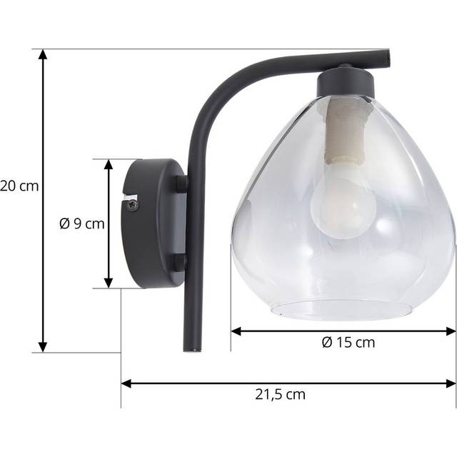Lindby - Wall Lightdimmable 'Pendura' made of Glass for Living Room & Dining Room