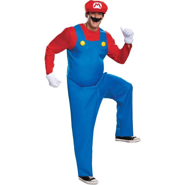 Men's Nintendo Super Mario Brothers Mario Deluxe Costume - Blue&#47;Red&#47;Yellow (S)