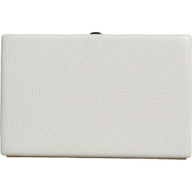 Dolce & Gabbana Women's Miniature Leather Clutch Purse with Gold Detailing Women - White - Size: ONE size
