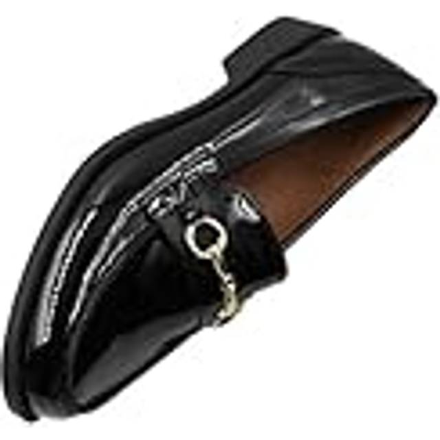 Where's That From Cielo Black Patent Metal Bar Detail Loafers