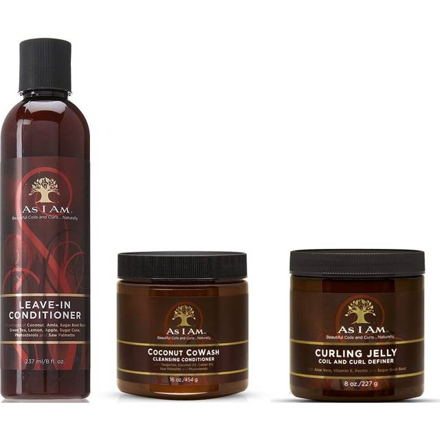 As i am naturally coconut cowash 16oz, ln cond 8oz, curling jelly 8oz (set of 3)