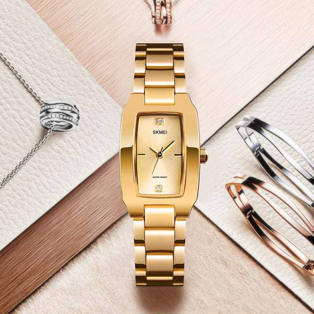 skmei custom quartz relojes japan movt rose gold watch for women