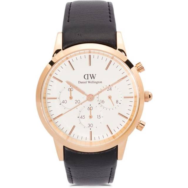 Daniel Wellington - Iconic Chronograph Sheffield 42mm - men - Leather/stainless steel - One Size - White