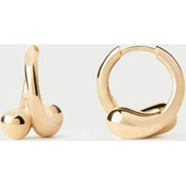 PDPAOLA Gold Plated Loop Hoop Earrings For Women - gold/silver