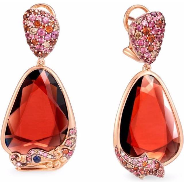 John Hardy - 18kt rose gold Naga Kembar diamond earrings - women - 18kt Rose Gold - One Size - Red
