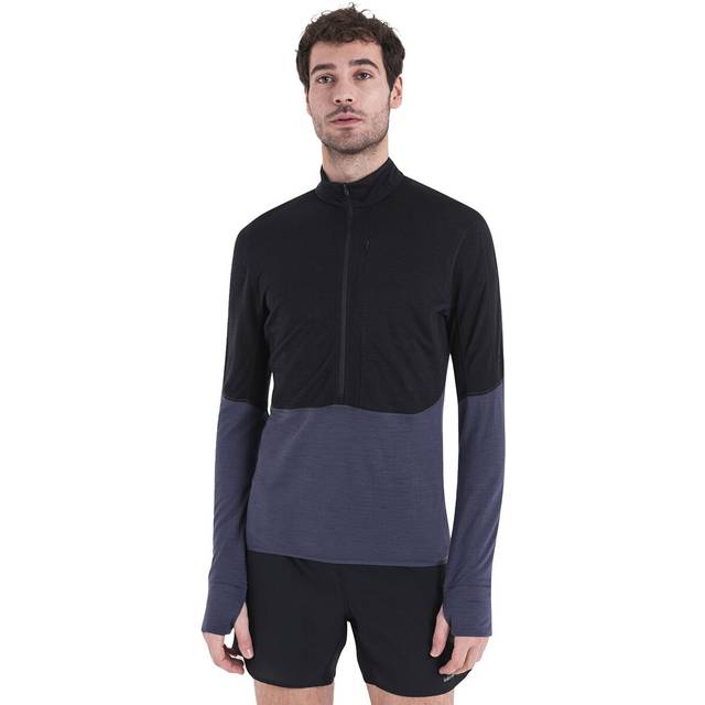 Icebreaker - Merino 200 Realfleece Descender L/S Zip Hoodie - Fleece jumper size XXL, black