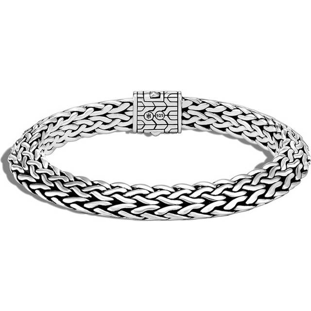 John Hardy Chain Silver Gemstone Woven Bracelet