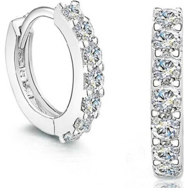 Fashionable Silver Color Hypoallergenic Zircon Stud Earring For Women