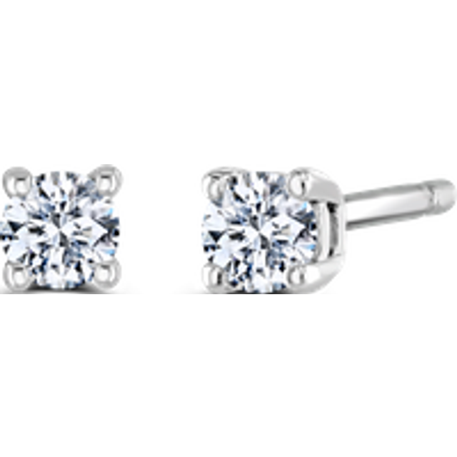 9ct White Gold 0.15ct Lab Grown Diamond Solitaire Stud Earrings