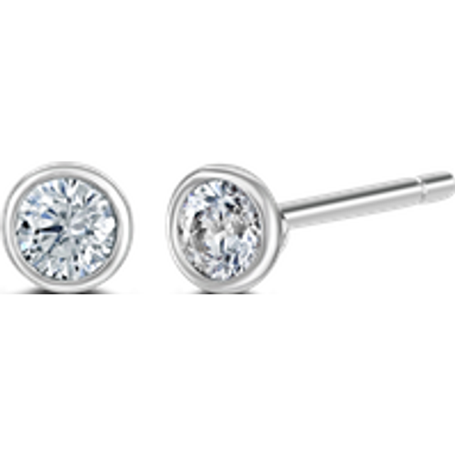 9ct White Gold 0.25ct Lab Grown Diamond Solitaire Stud Earrings