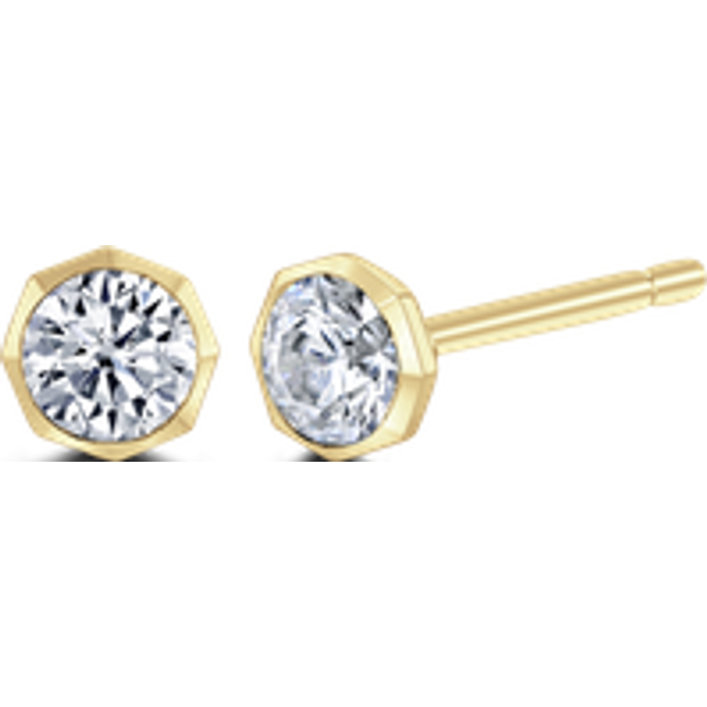 9ct Yellow Gold 0.30ct Lab Grown Diamond Solitaire Octagonal Stud Earrings