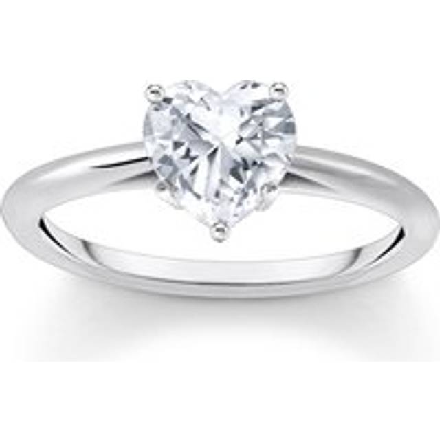 Thomas Sabo TR2476-051-14-54 Silberner Ring mit Weißem Stein in Herzform Damen