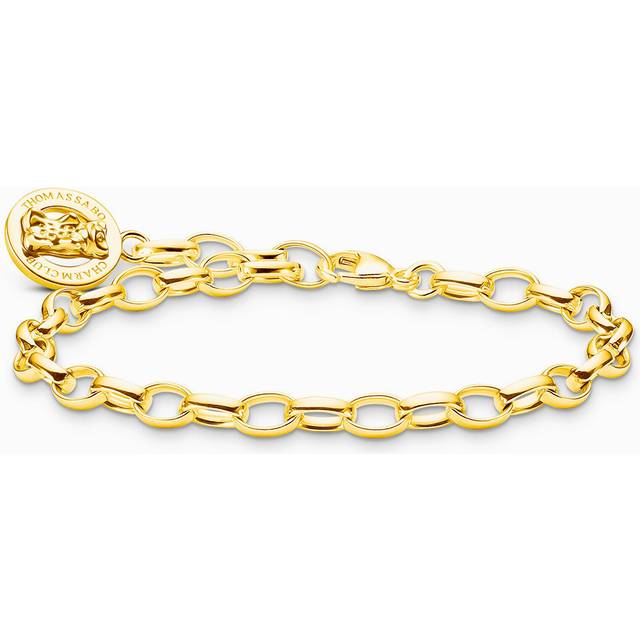 Thomas Sabo X0291-413-39-L19 Vergoldetes Charm-Armband m. Goldbären Logo-Ring
