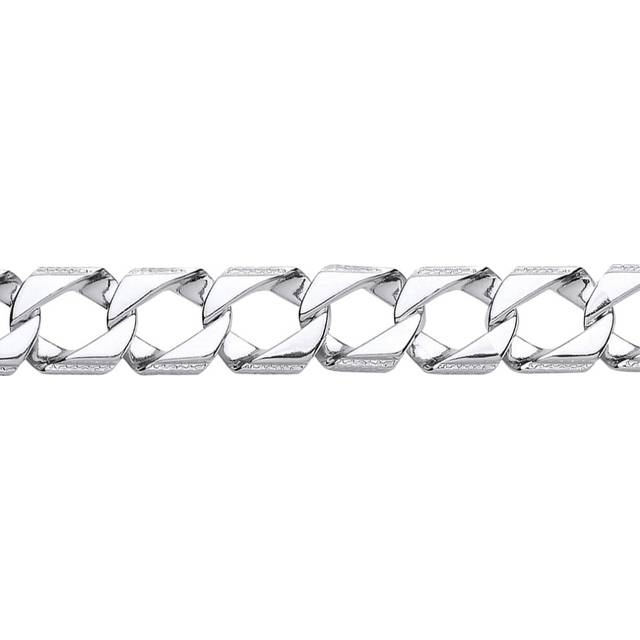 Jewelco London Mens Sterling Silver Lizard Skin Curb Cast Bracelet 16mm 8 inch - GVB402