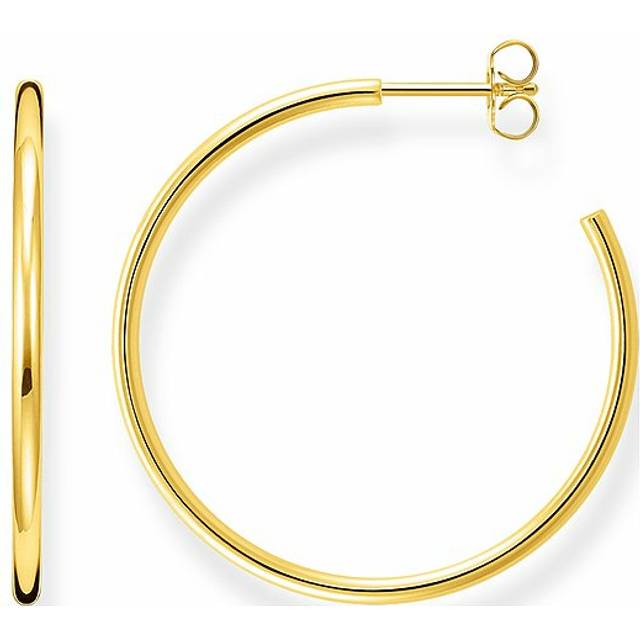 Thomas Sabo Chunky hoop earrings: 90s style, everyday wear, 18k gold plating, Gold, Women