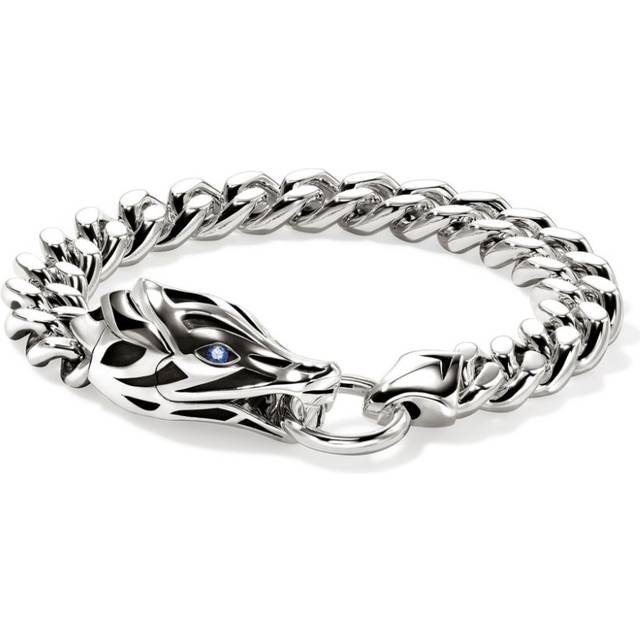 John Hardy - sterling silver Naga sapphire bracelet - men - Blue Sapphire/Sterling Silver - M