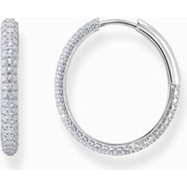 THOMAS SABO Sterling Silver 24.5mm Zirconia Hoop Earrings CR732-051-14