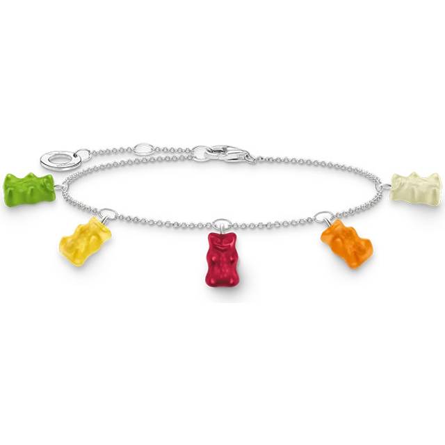 Thomas Sabo A2152-017-7-L19V Silbernes Armband m. Fünf farbigen Goldbären