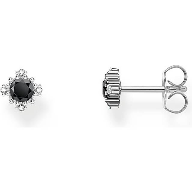 Thomas Sabo H2311-643-11 Silberne Ohrstecker mit schwarzem Stein + Zirkonia Damen