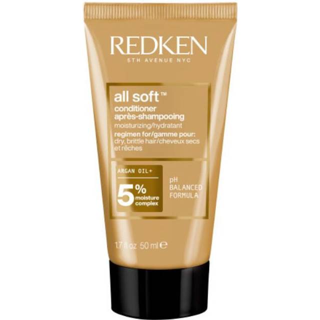 Redken professional all soft shampoo 75ml conditioner 50ml - moisturising travel