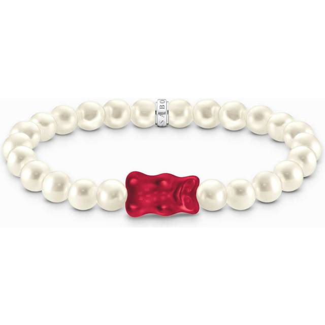 Thomas Sabo A2154-017-10-L15 Goldbären Perlenarmband rot 15 cm