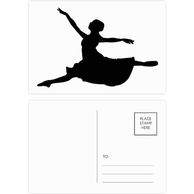 Ballet Jumping Performance Dancer Postcard Set Birthday Mailing Thanks Greeting Card