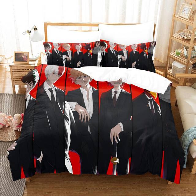 (Style 06, King(220X240CM/3PCS)) Hero Academia Bedding Single Double Duvet Cover UK