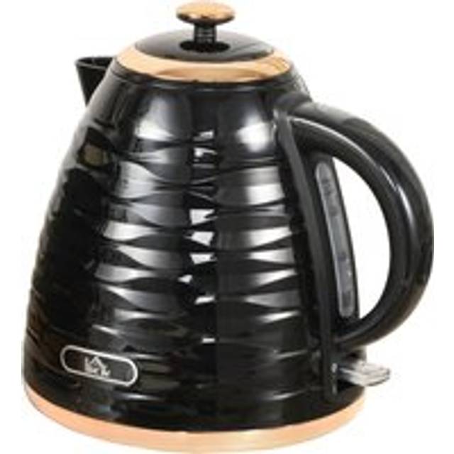 HOMCOM Electric Kettle, 1.7L, Fast Boil, 3kW Water Kettle with Removable Washable Anti-scale Filter, Auto Shut-off, 360Â° Swivel, BPA Free, Black Wate