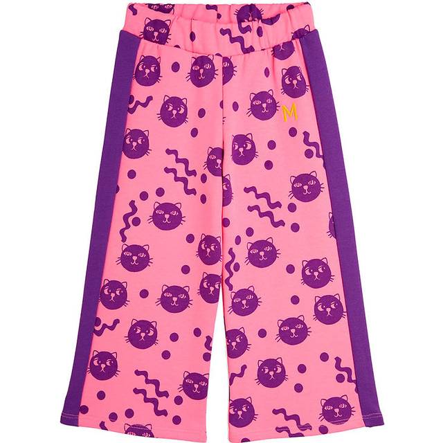 Mini Rodini, Sweatpants, female, Multicolor, 7 Y, Squiggly Cats Pink Joggers