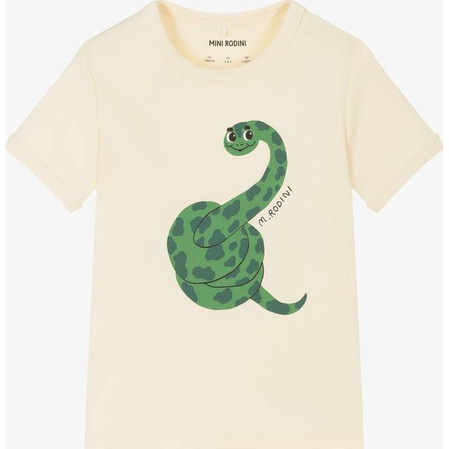 Mini Rodini, T-Shirts, unisex, White, 9 Y, Snake Print T-Shirt in White