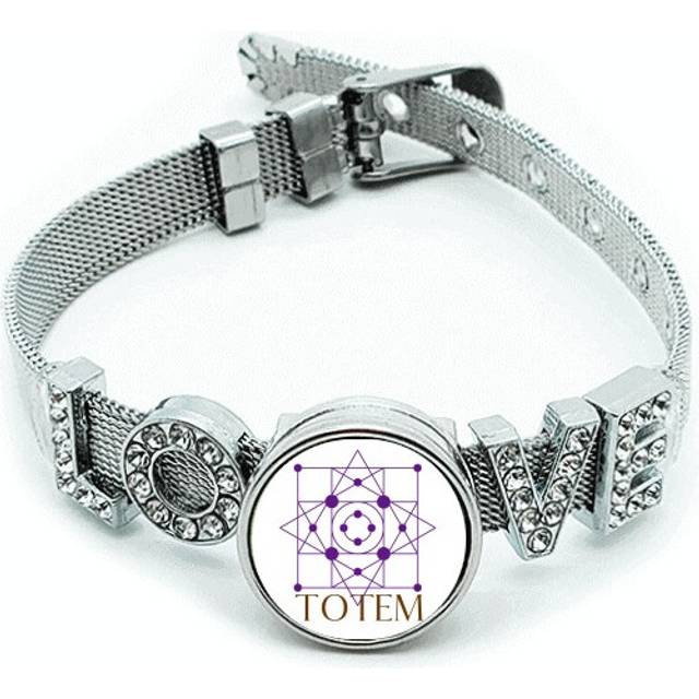 Center Circle Square Line Bracelet Wristband Crystal Love Adjustable Bangle