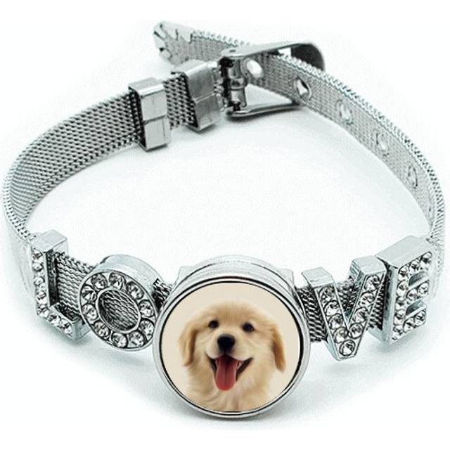 Dog Pet Tongue Hair Ears Art Deco  Fashion Bracelet Wristband Crystal Love Adjustable Bangle