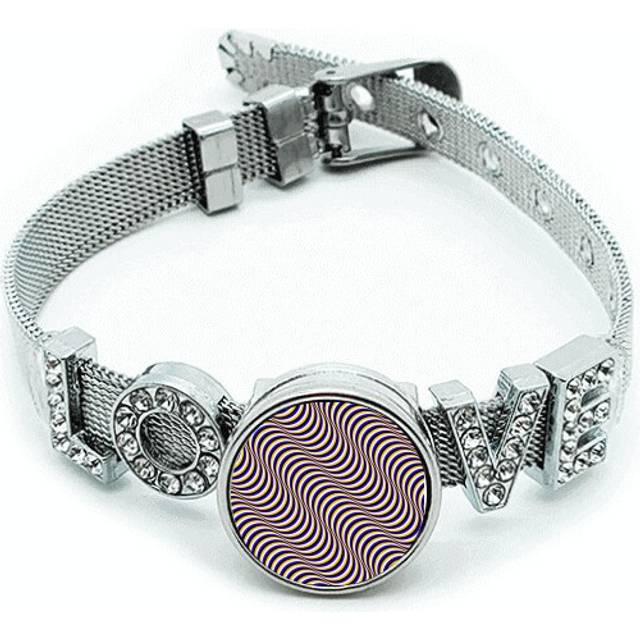 Illusion Line Repeating Curve Bracelet Wristband Crystal Love Adjustable Bangle