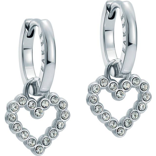 Ted Baker Silver Amora Crystal Halo Heart Huggie Earrings - Silver