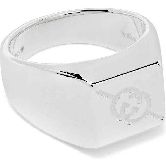 Gucci - Interlocking G signet ring - men - Sterling Silver - 20