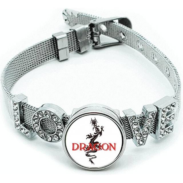 Animal Myth Oriental Western Dragons Bracelet Wristband Crystal Love Adjustable Bangle