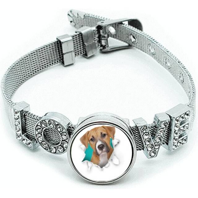 Animal Paper Break Shocks Dogs Bracelet Wristband Crystal Love Adjustable Bangle