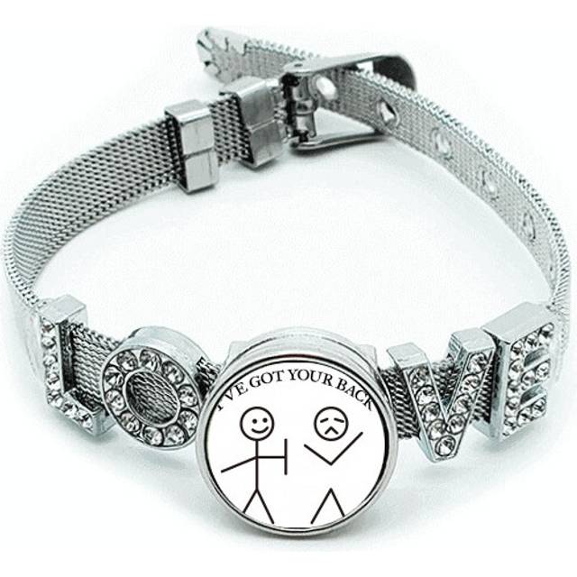 Back Line Body Art Deco  Fashion Bracelet Wristband Crystal Love Adjustable Bangle