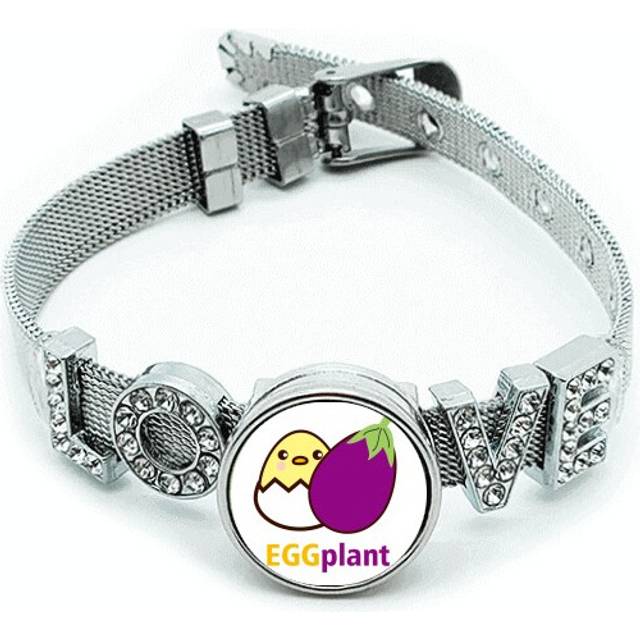 Egg Chicken Eggplant Silar Bracelet Wristband Crystal Love Adjustable Bangle