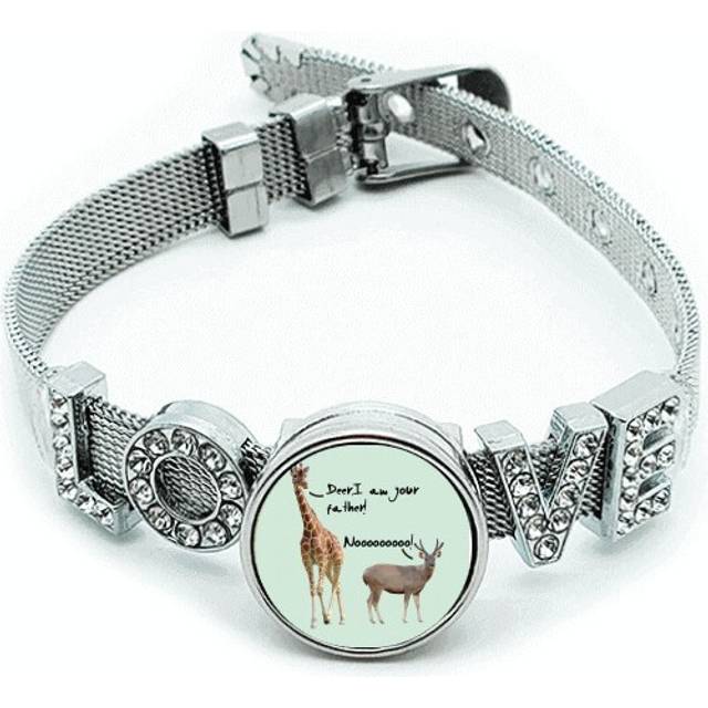 Giraffe Tall Deer Against Bracelet Wristband Crystal Love Adjustable Bangle