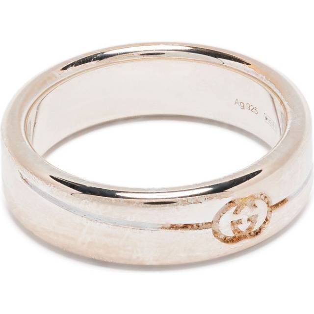 Gucci - sterling silver Interlocking G ring - women - Sterling Silver - 13