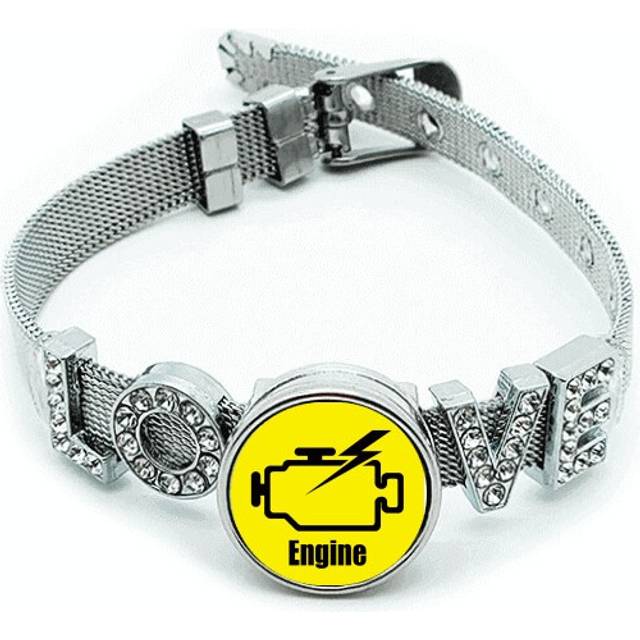 Engine Piston Power Safe Art Deco  Fashion Bracelet Wristband Crystal Love Adjustable Bangle