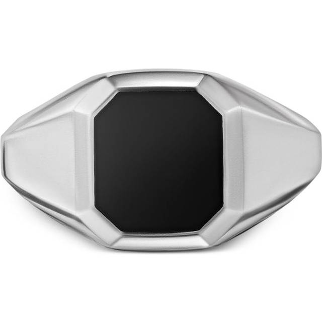 David Yurman - sterling silver Streamline onyx signet ring (14mm) - men - Onyx/Sterling Silver - 10