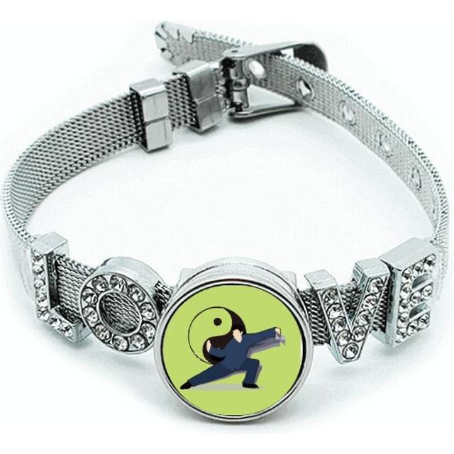 Chinese Kung Fu Tai Boxing Gossip Bracelet Wristband Crystal Love Adjustable Bangle