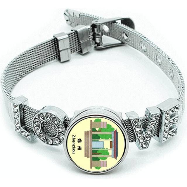 Heritage Building Gate Hangzhou Bracelet Wristband Crystal Love Adjustable Bangle