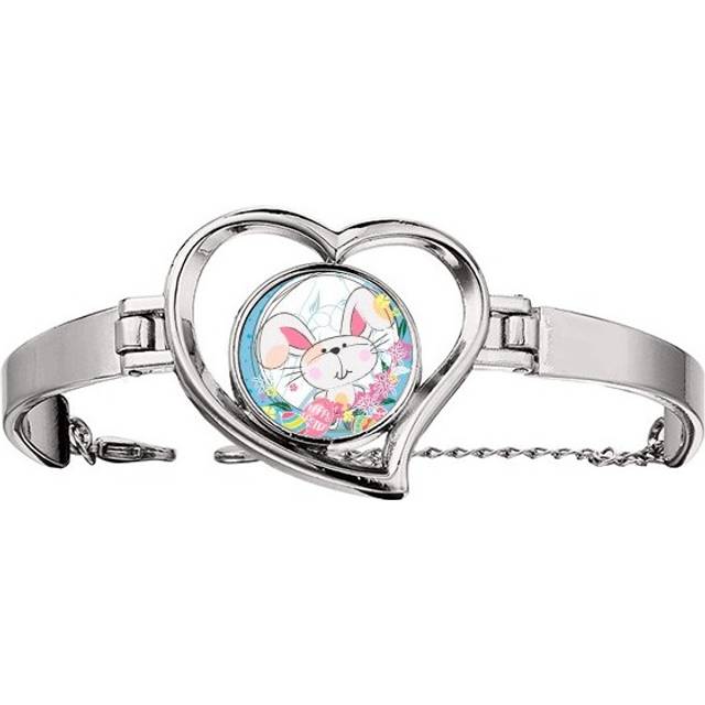 Happy Easter  Festival Cute Bunny Bracelet Heart Jewelry Wire Bangle